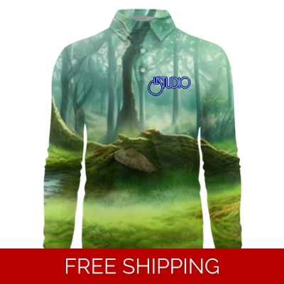 Le Studio Forest Custom 3D Long-Sleeved Polo Shirt